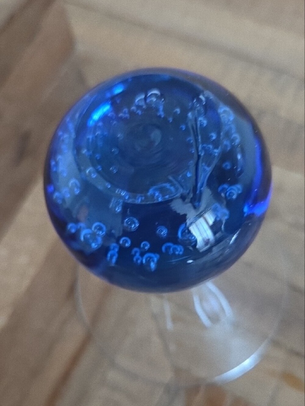 Blue-Base Bubble Ball Controlled Bubbles Martini Glasses - 3 oz. Set of 4 - Picture 12 of 14